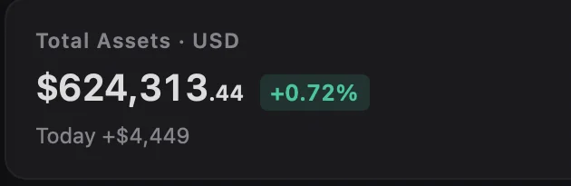Close-up of total portfolio value