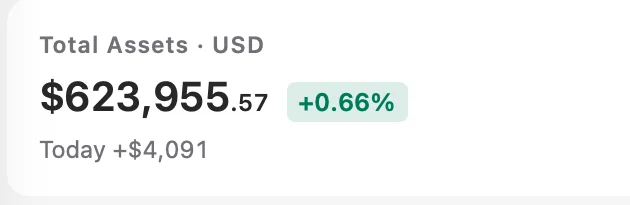 Close-up of total portfolio value
